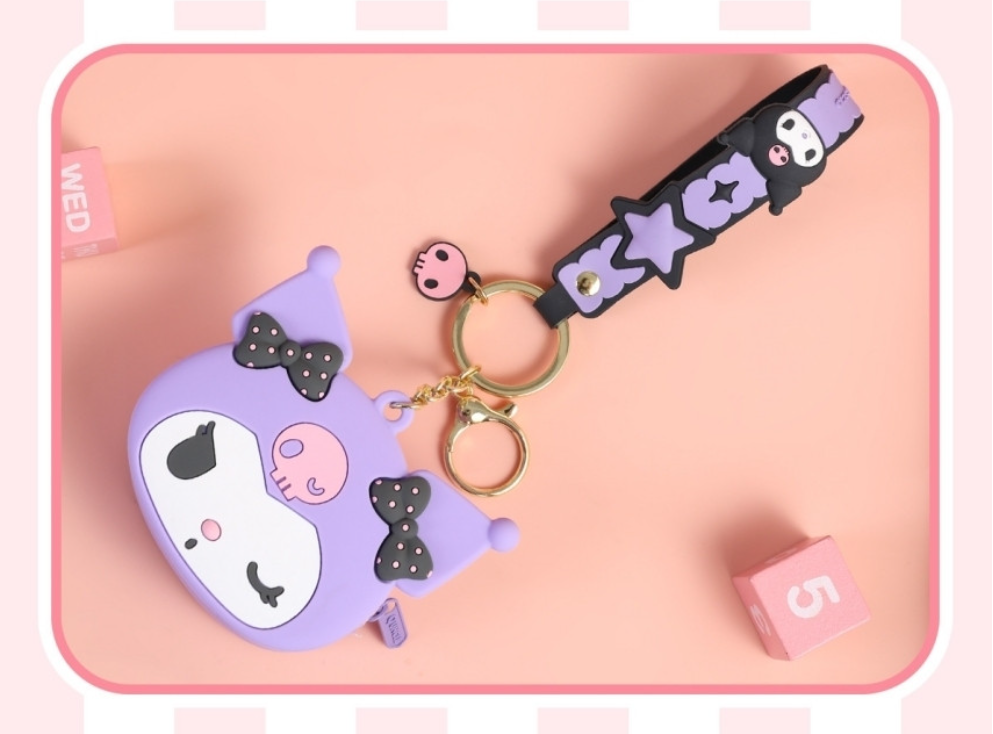 Sanrio Kuromi Paars Sleutelhanger PVC Portemonnee