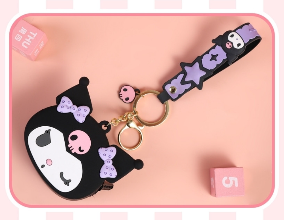 Sanrio Kuromi Zwart Sleutelhanger PVC Portemonnee